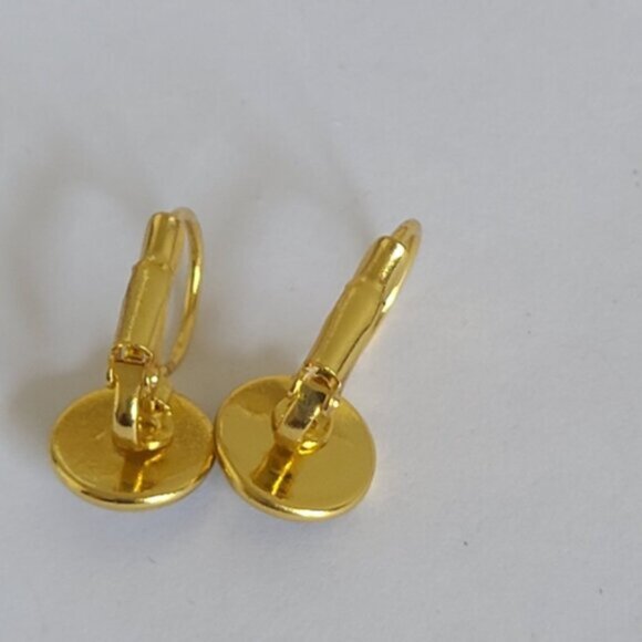 Elegant Hand Crafted Boho Black Gold Gemstone Marble Circle Drop Dangle Earrings - Picture 14 of 15